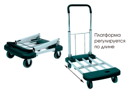 фото тележка ручная стелла-техник kt-2140alu платформенная, алюминий, металл